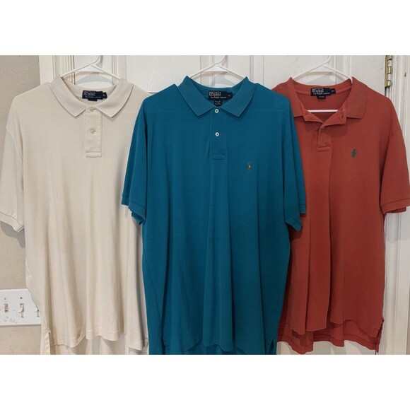 Y2k 3*Ralph Lauren Polo Shirt Mens XL Short Sleeve Bundle Small Pony Multicolor - Picture 1 of 9